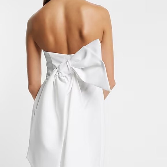 Express - Bridal Statement Bow Midi Dress - Picture 3 of 4